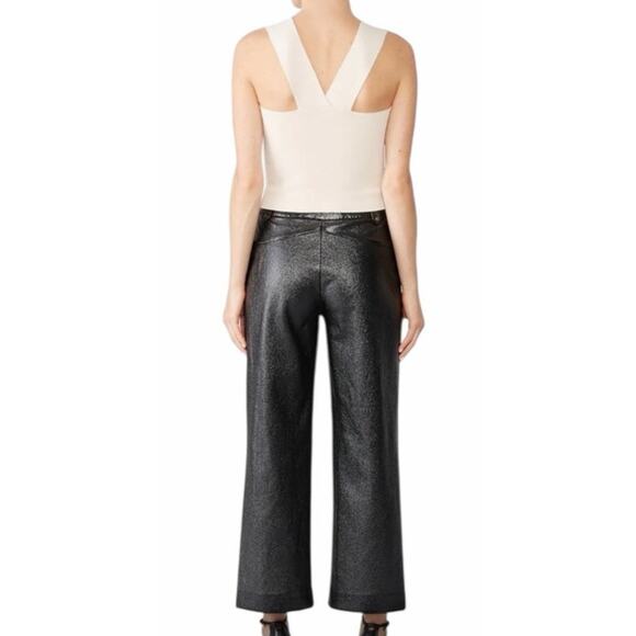 A.L.C. Women's Small White Luxe Stretch Sleeveless Racerback Straps Crop Tee - Picture 3 of 9